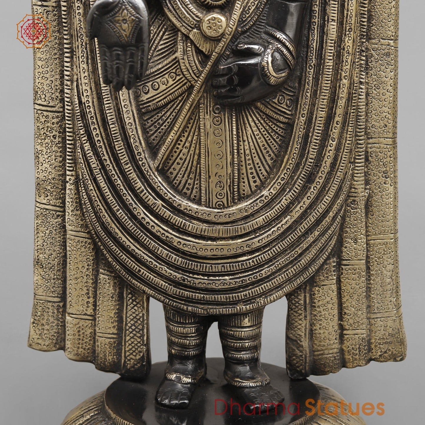Brass Tirupati Balaji Fine, Royal Black Finish 19"