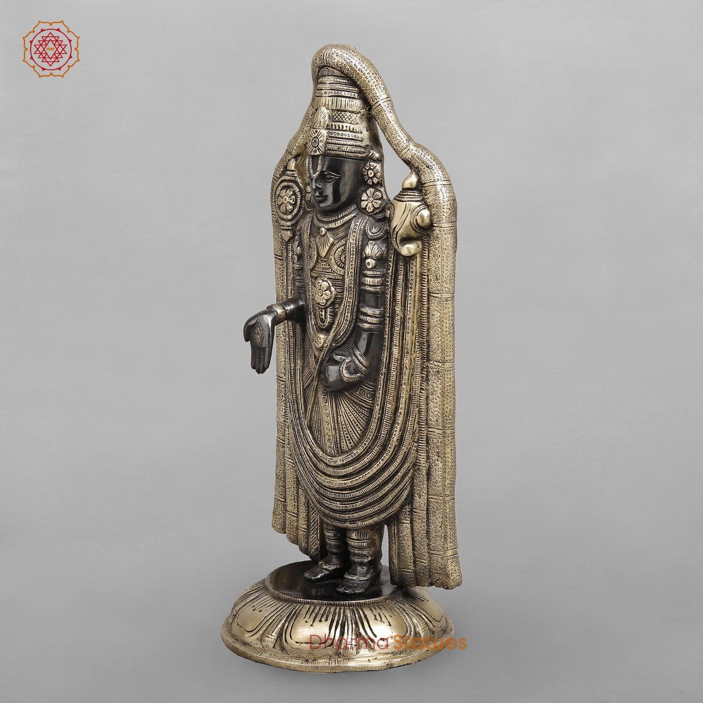 Brass Tirupati Balaji Fine, Royal Black Finish 19"