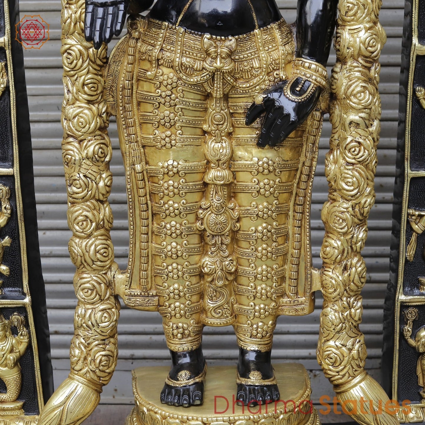Brass Balaji Large with Dasvatar And Ashtlakshmi Arch Fine, Black And Gold Finish 92"