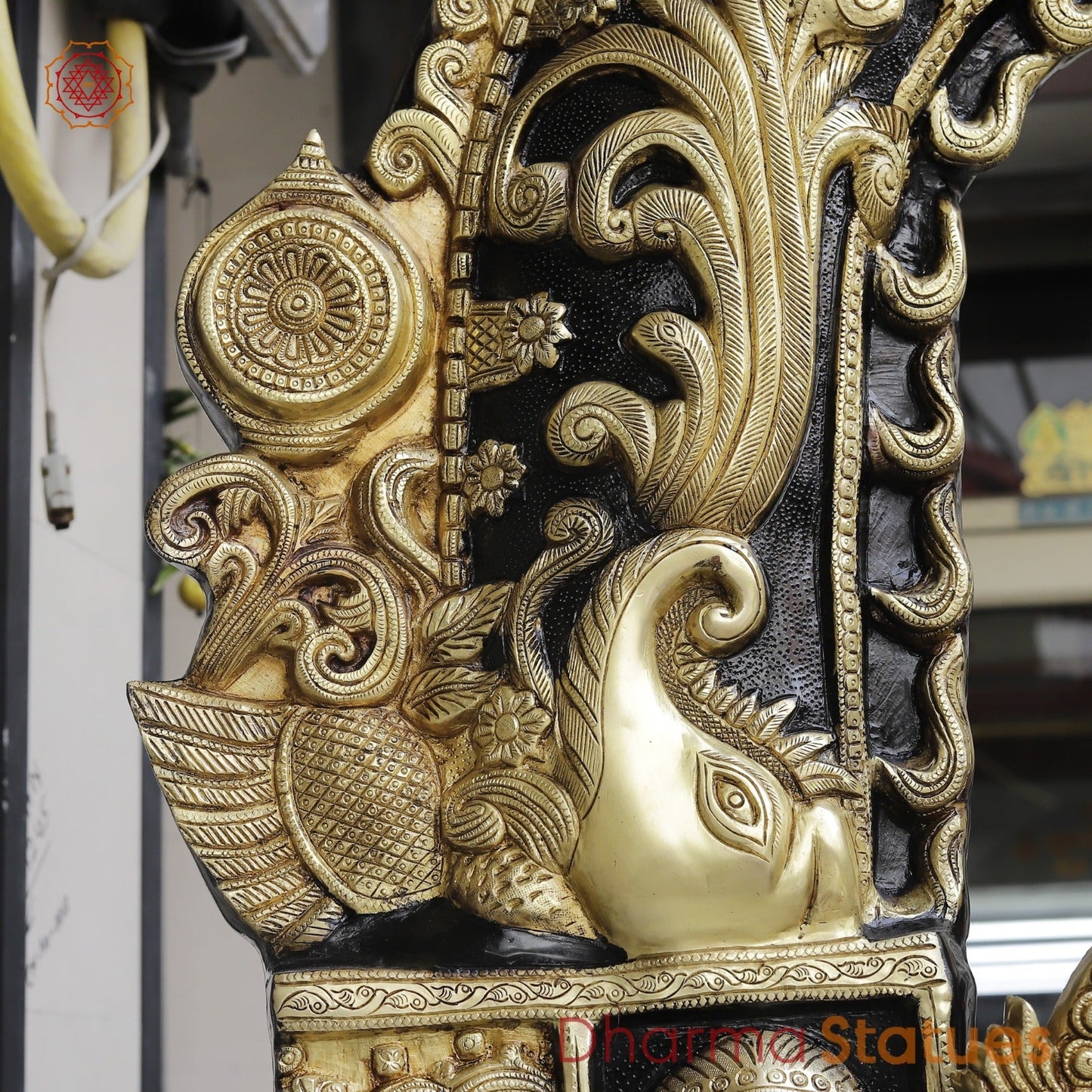 Brass Balaji Large with Dasvatar And Ashtlakshmi Arch Fine, Black And Gold Finish 92"