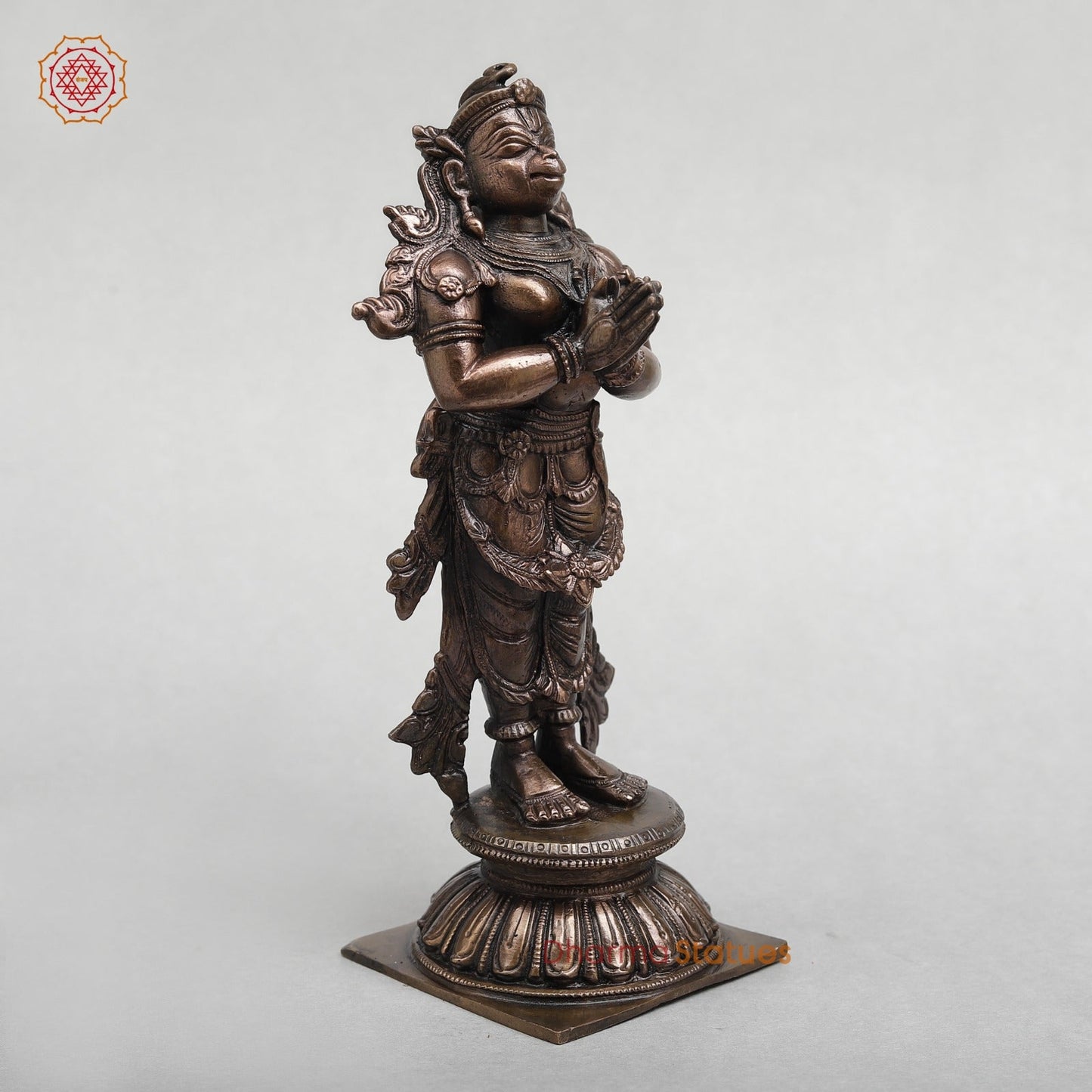 Brass Hanuman Ji Standing fine 9.5"