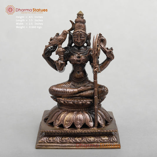 Copper RajaRajeshwari (Tripura Sundari) Fine 4.5"