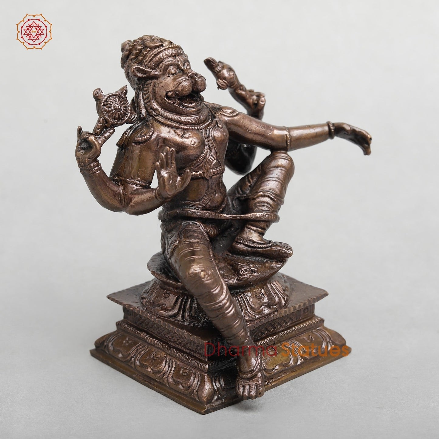 Copper Narsimha Seated Fine 5"