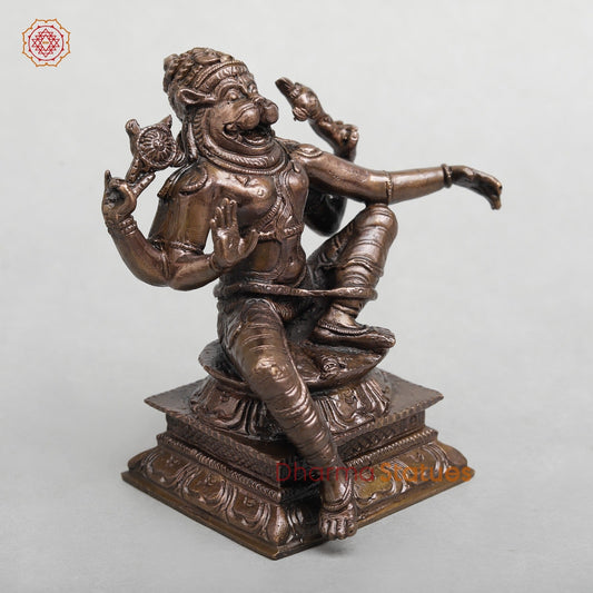 Copper Narsimha Seated Fine 5"