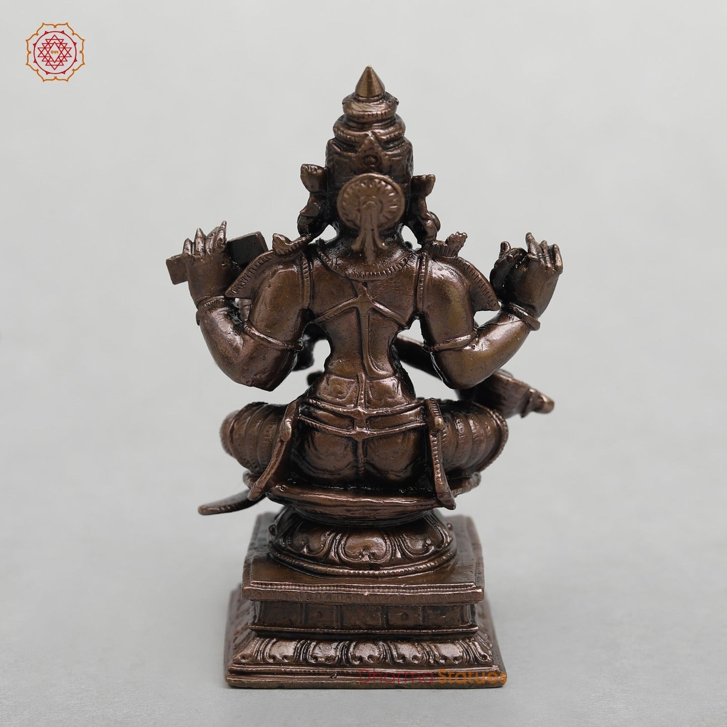 Copper Saraswati Seated Fine 3.5”