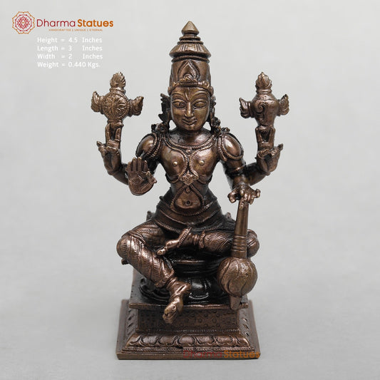 Copper Vishnu Seated Fine 4.5”