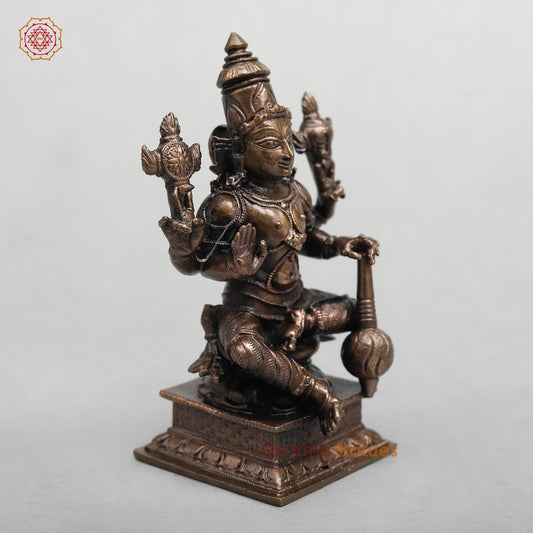 Copper Vishnu Seated Fine 4.5”
