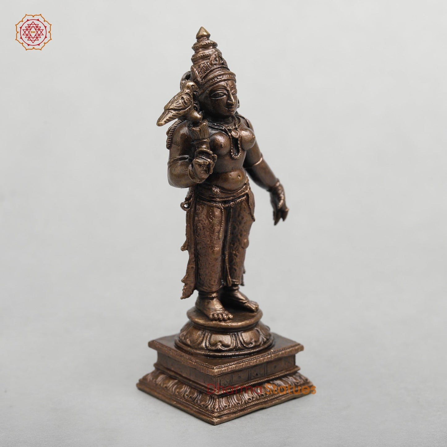 Copper Meenakshi Amman Standing Fine 4.5”