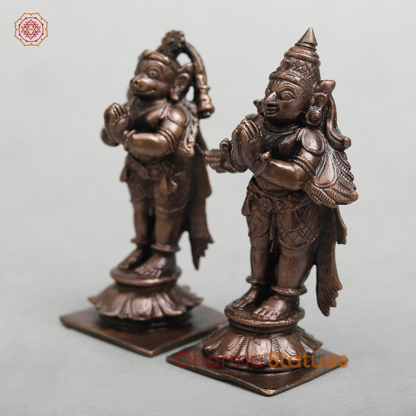Copper Divine set Of Hanuman and Garuda 3.5”