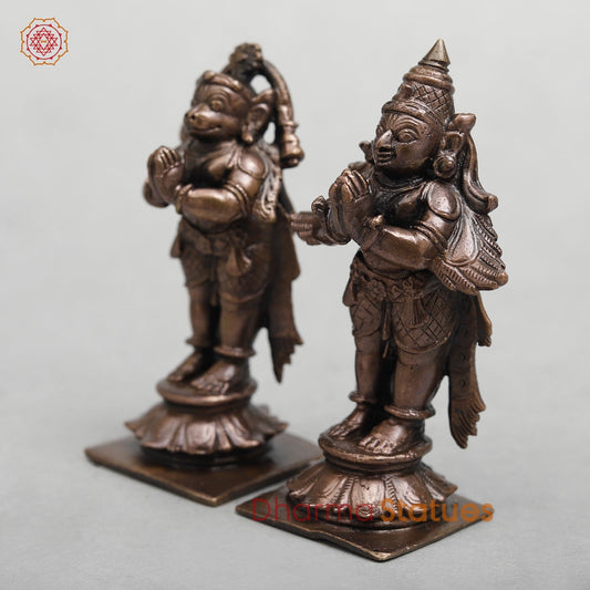Copper Divine set Of Hanuman and Garuda 3.5”