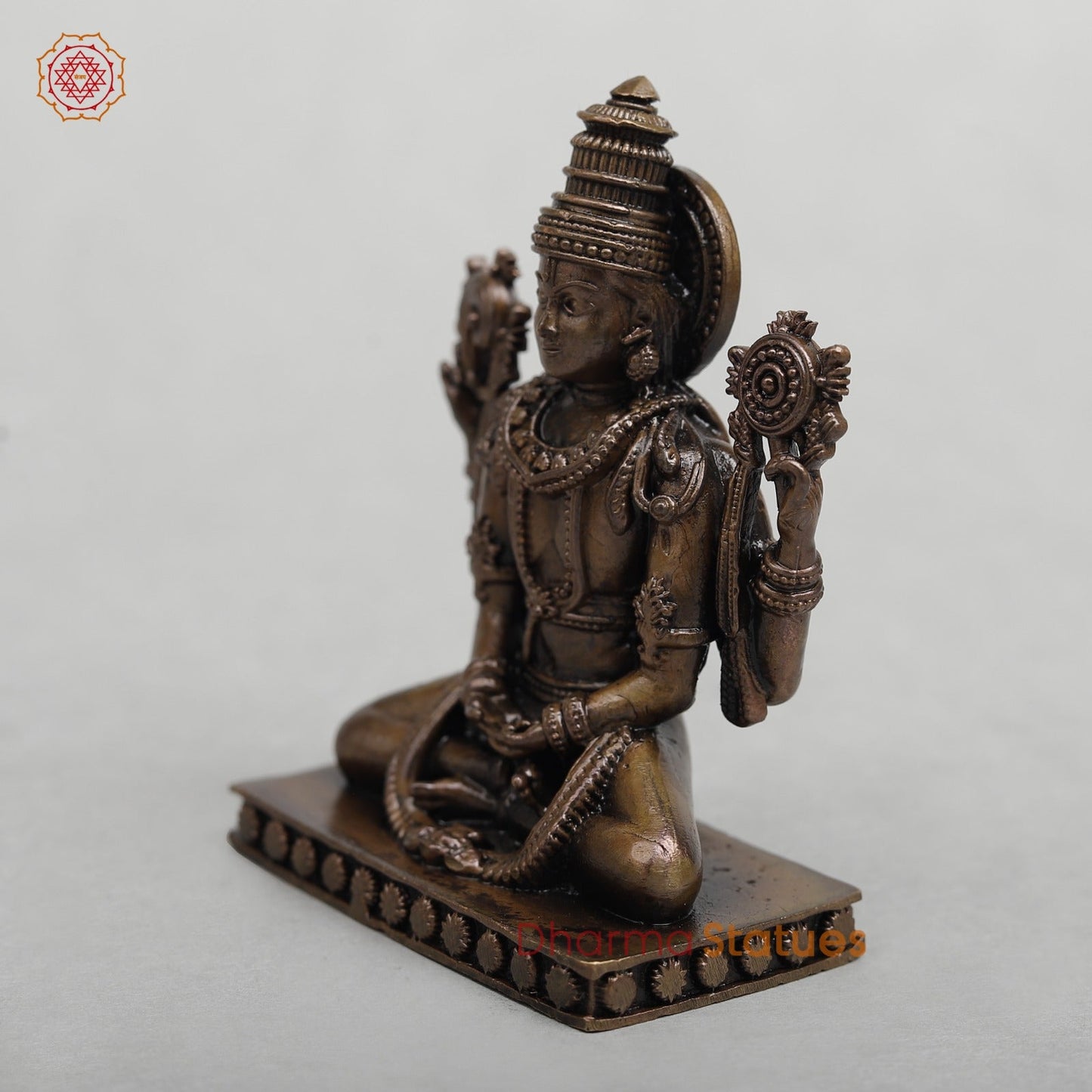 Copper Vishnu Seated Fine 3”