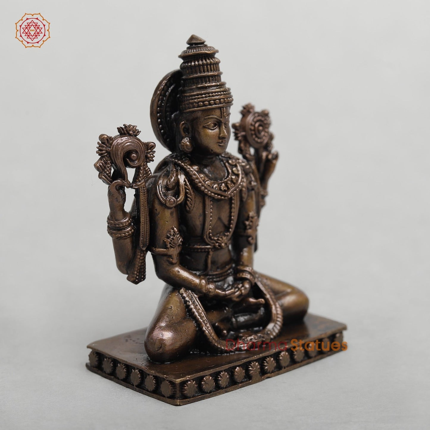 Copper Vishnu Seated Fine 3”