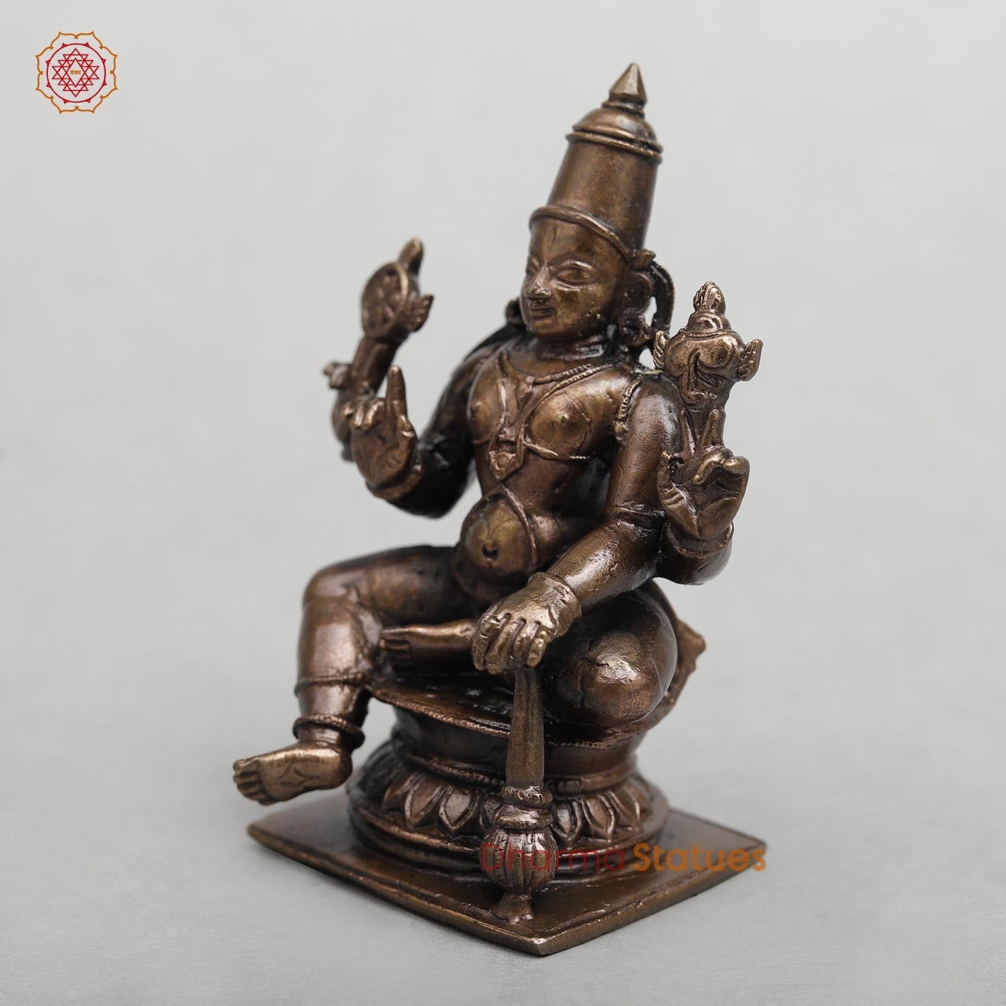 Copper Vishnu Seated fine 3.5”