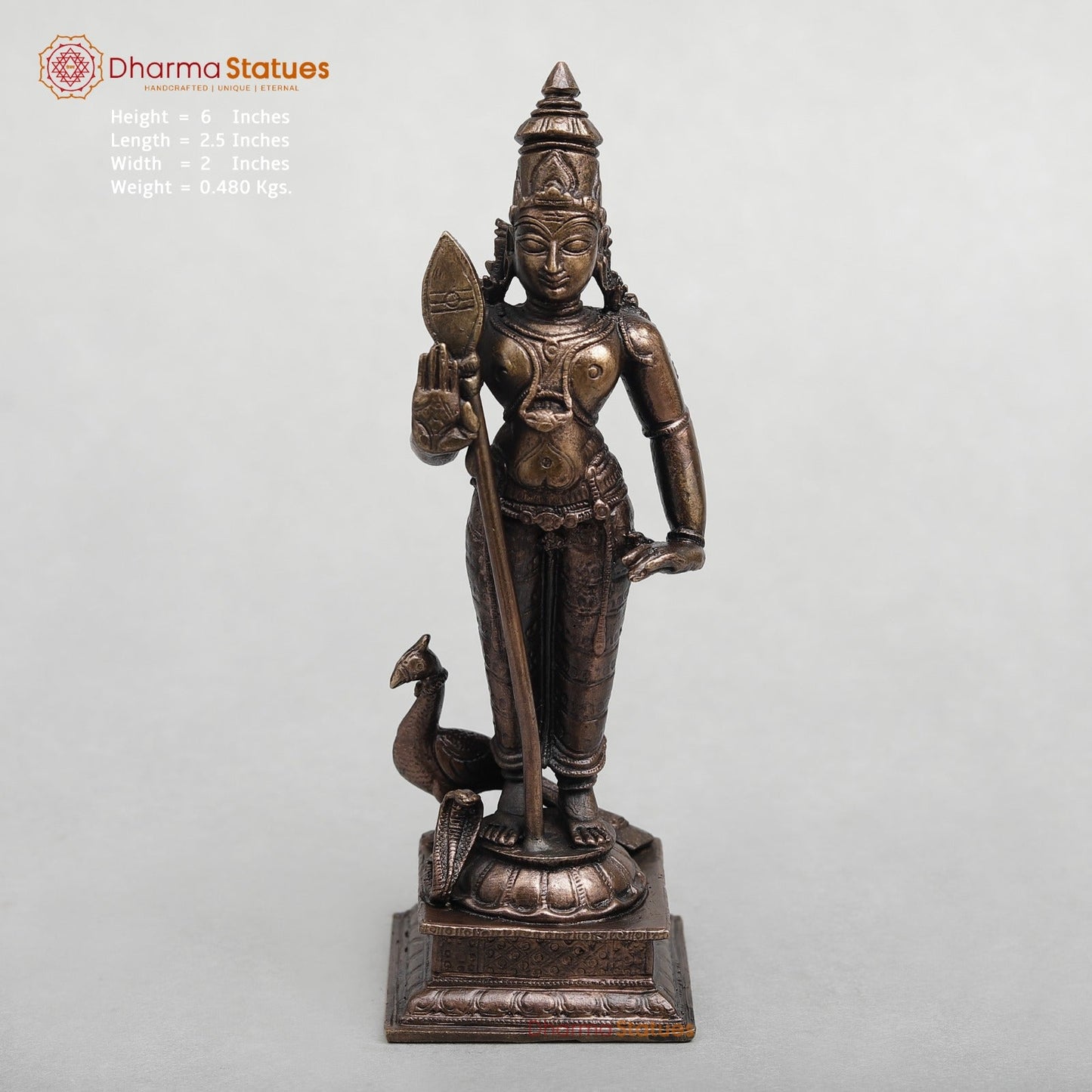 Copper Kartik (Murugan) Fine 6”
