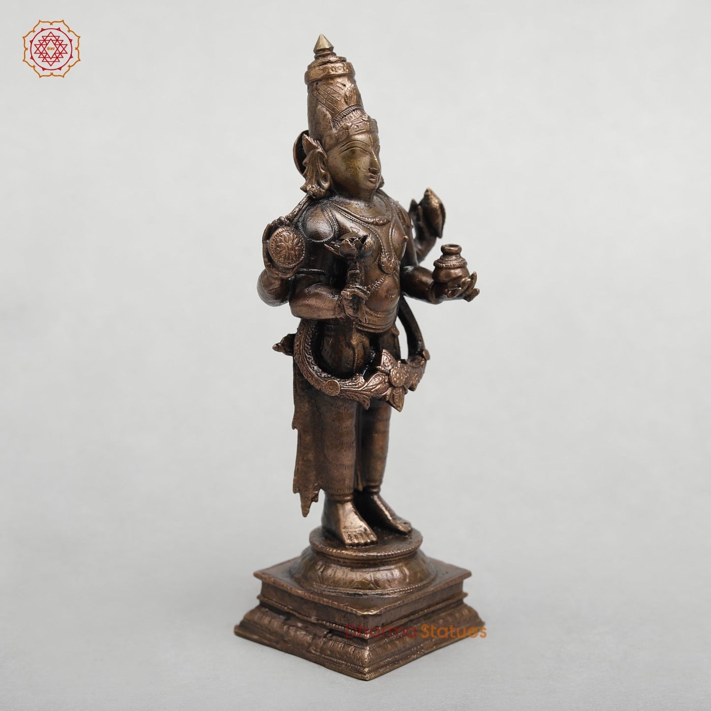 Copper Dhanwantri Standing Fine 6.5”