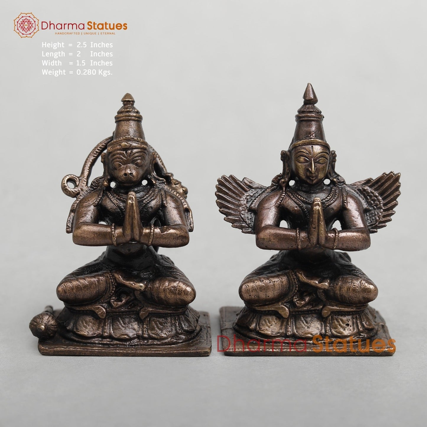 Copper Hanuman Garuda Set 2.5”