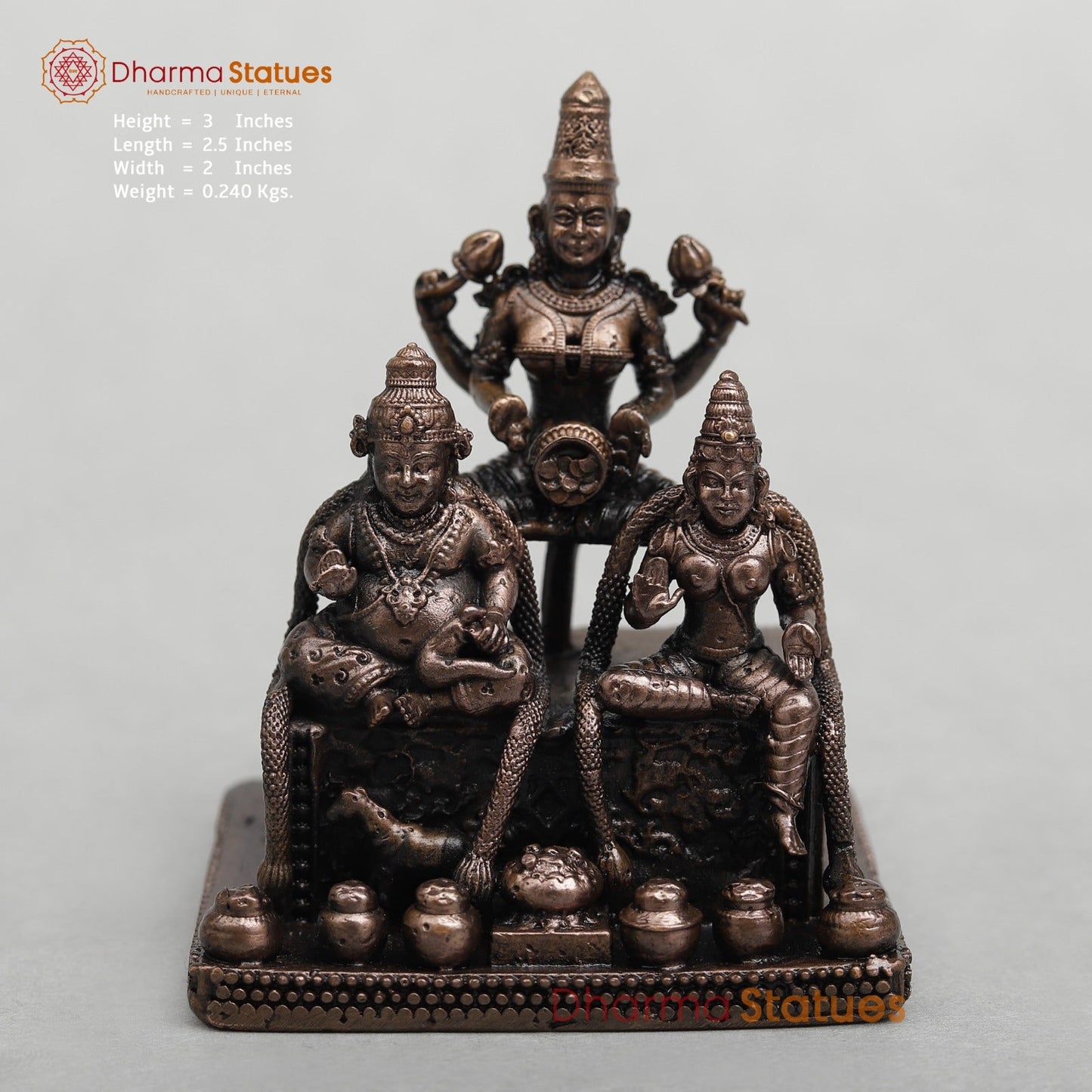 Copper Dhan Kunji (Lakshmi & Kuber) 3”