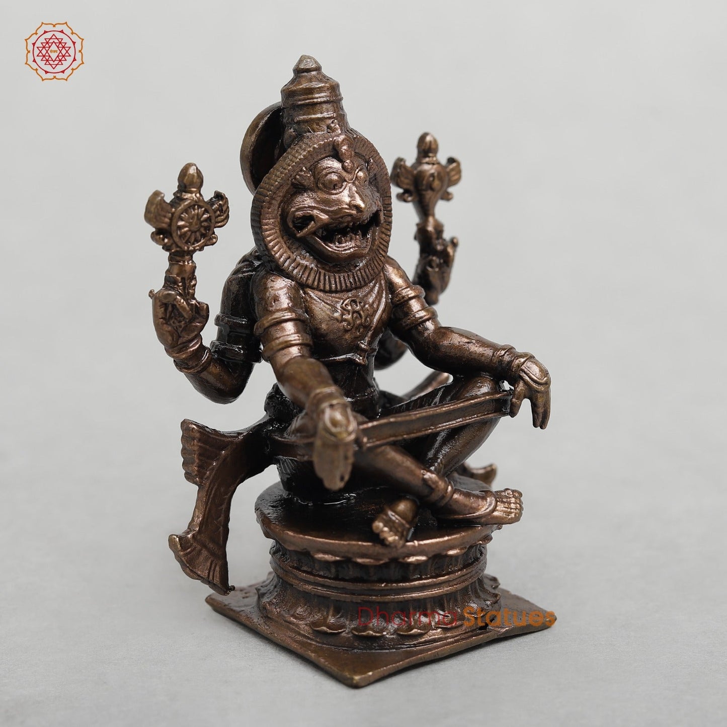 Copper Narsimha Seated fine 3”