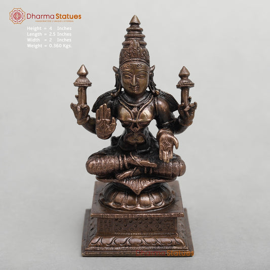 Copper Lakshmi Seated Fine 4”