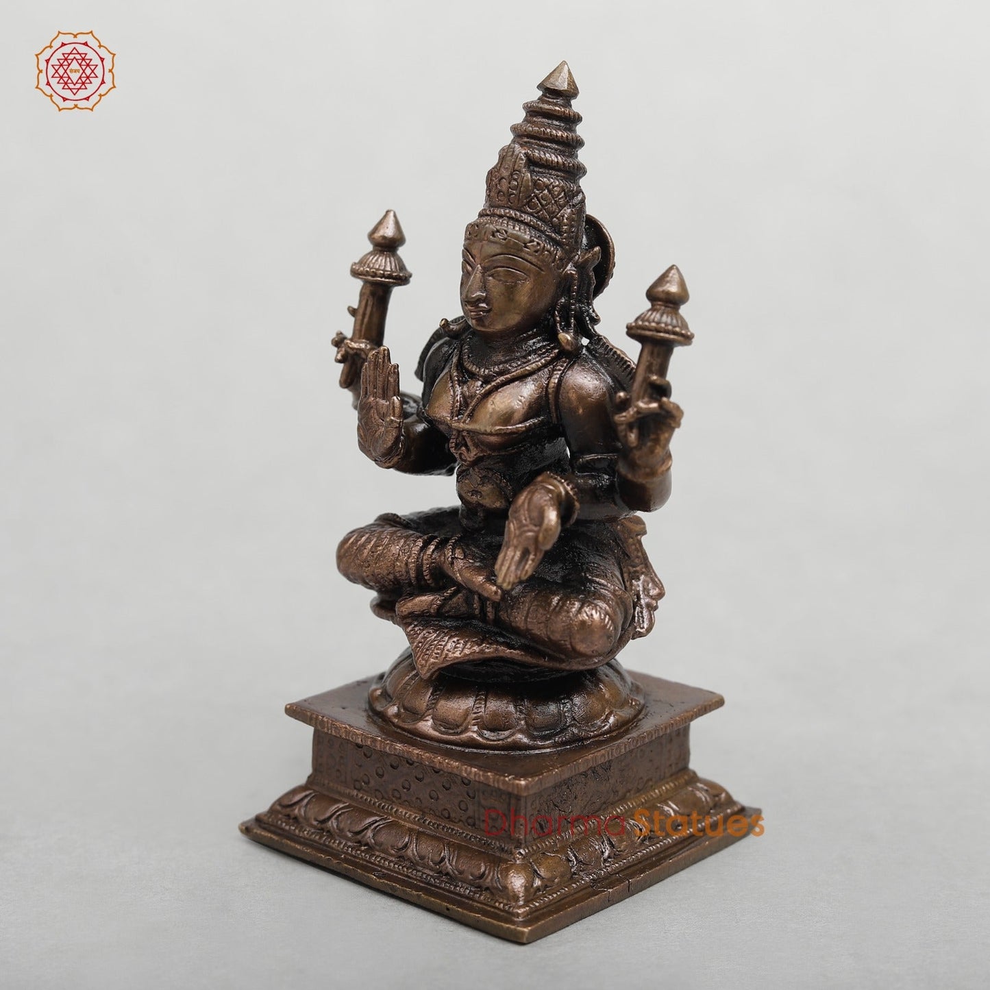 Copper Lakshmi Seated Fine 4”