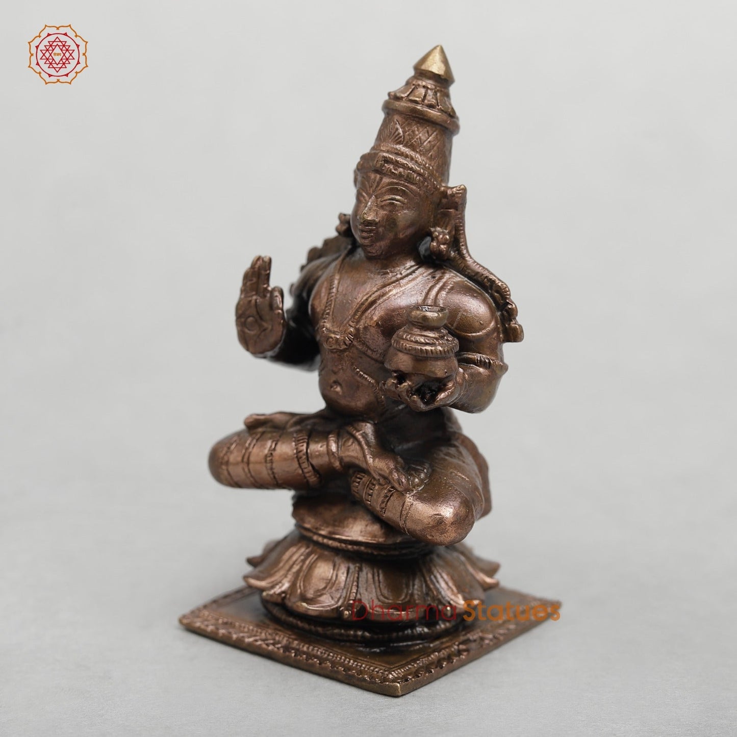 Copper Dhanwantri Seated Fine 3.5”