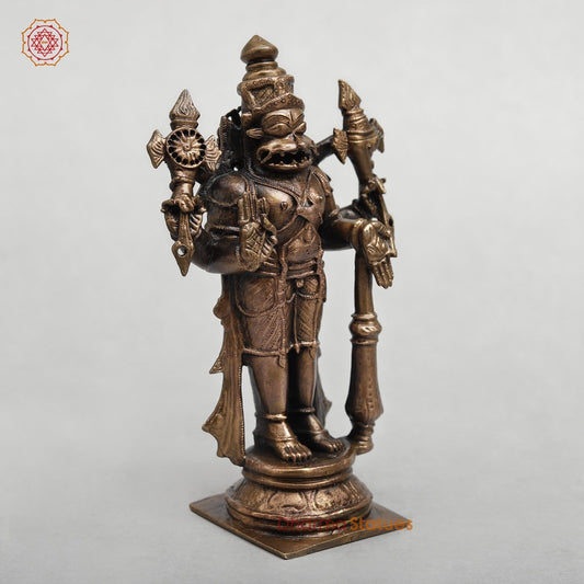 Copper Narsimha standing Fine 6”
