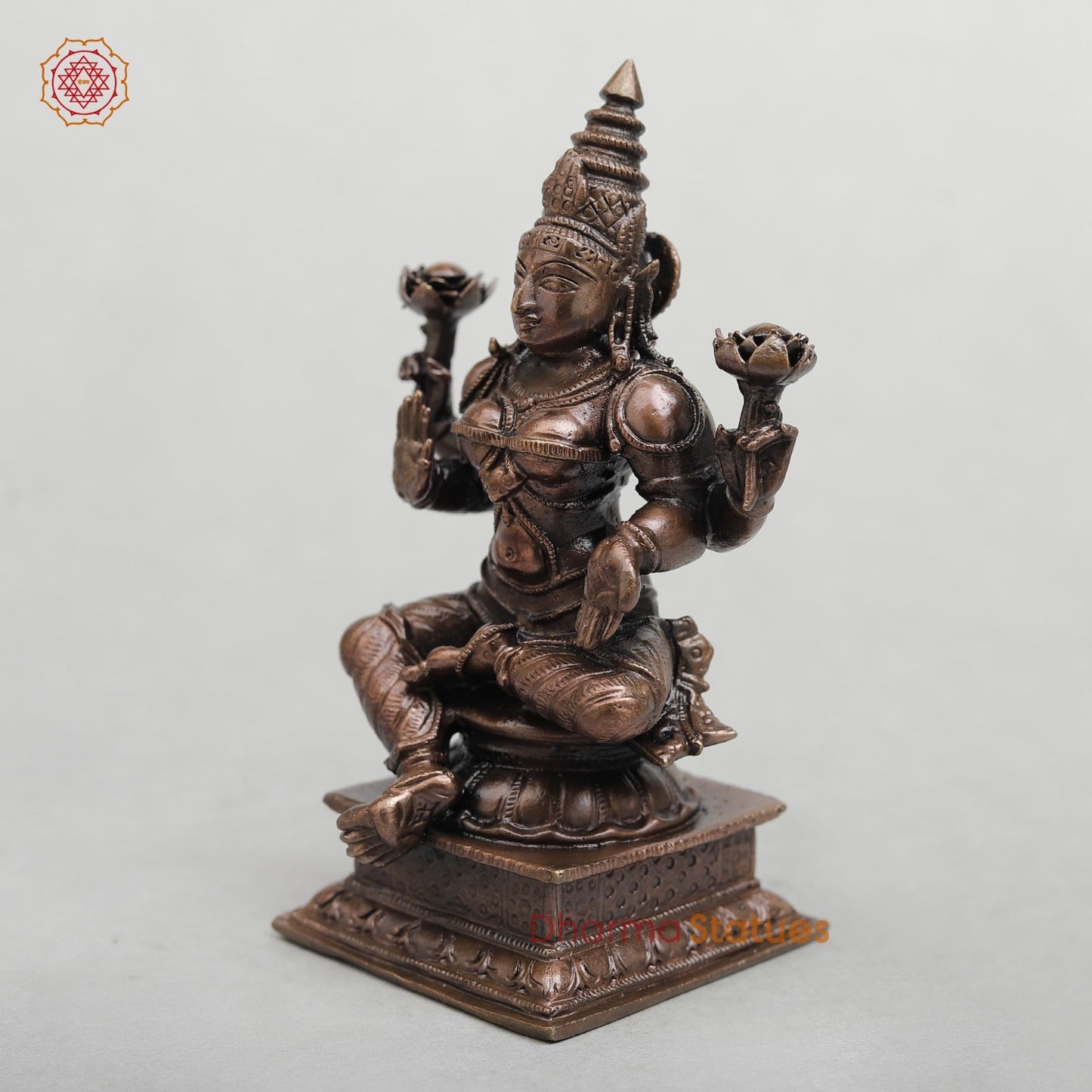Copper Lakshmi seated 4.5”