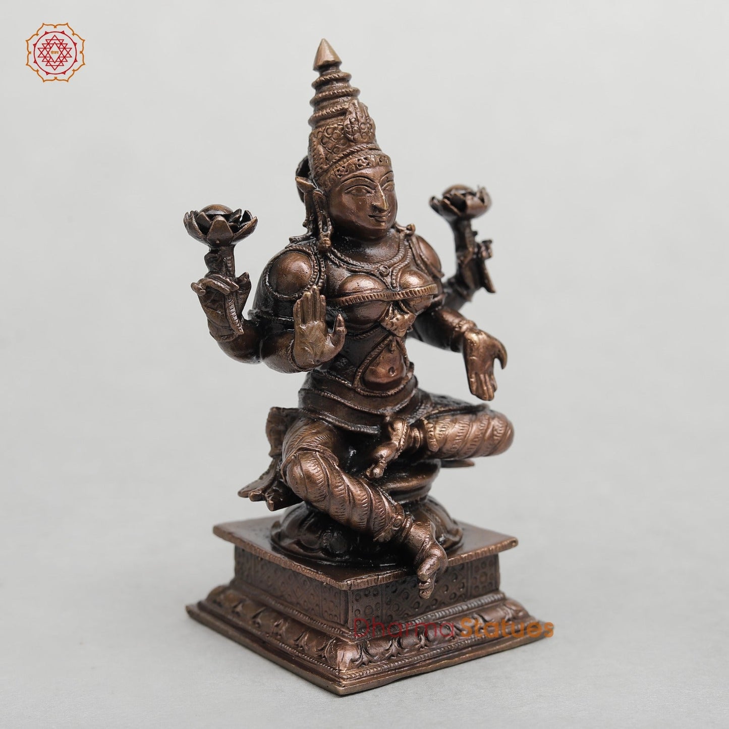 Copper Lakshmi seated 4.5”