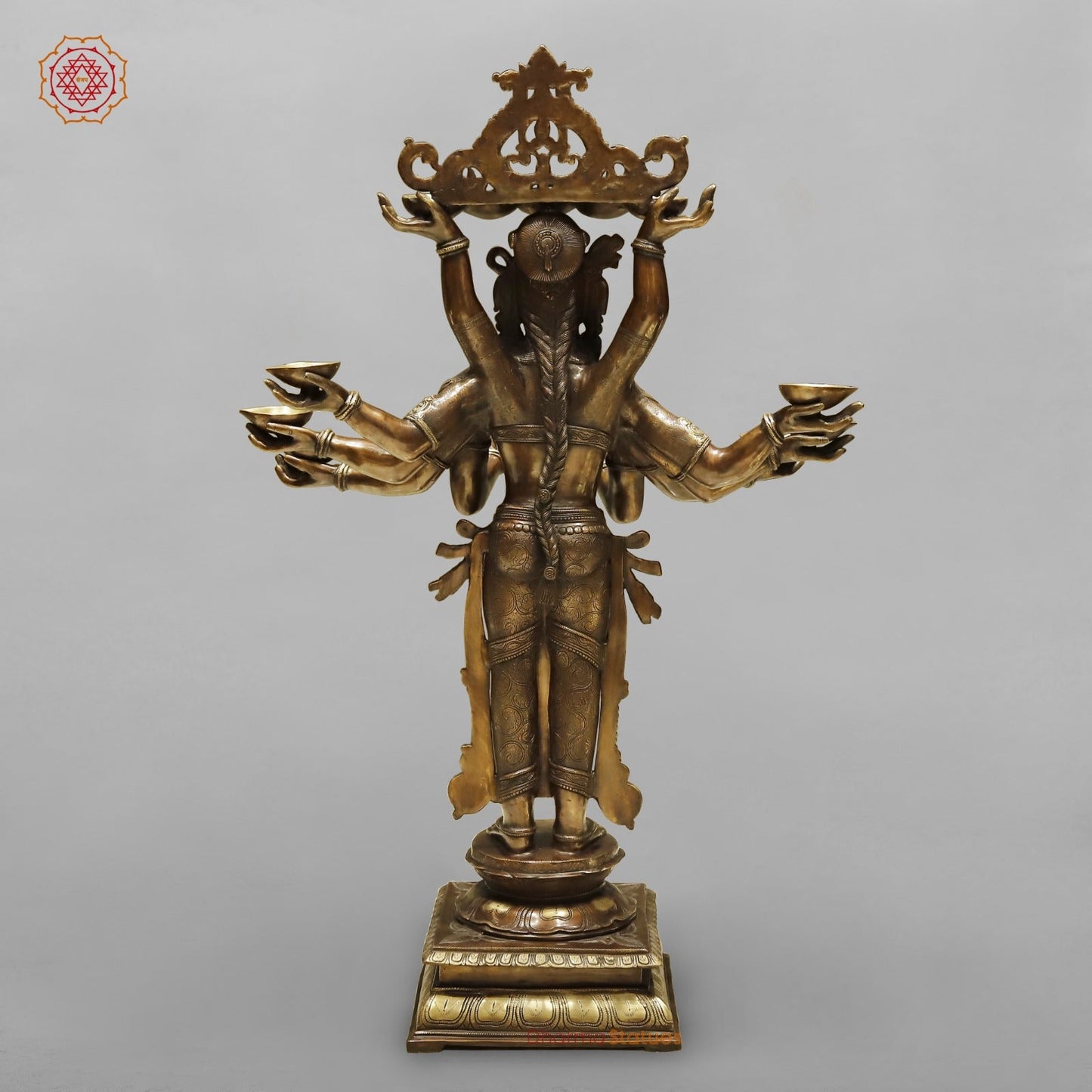 Brass Deep Lady With Multiple Hands (South India Made) Fine, Copper and Smooth Finish 48”