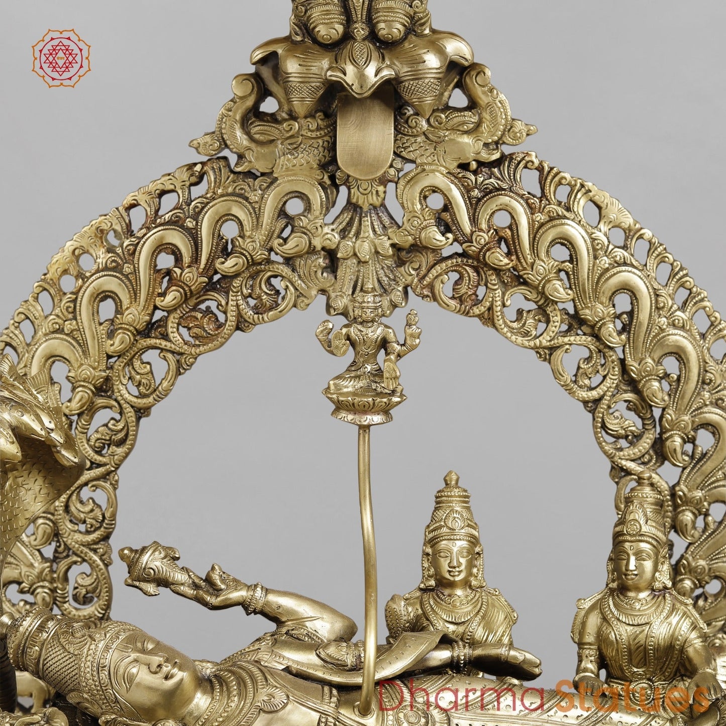 Bronze Vishnu Resting With Lakshmi & Brahma (Anantashayana) Fine 40”  Origin - Swamimalai, Tamil Nadu