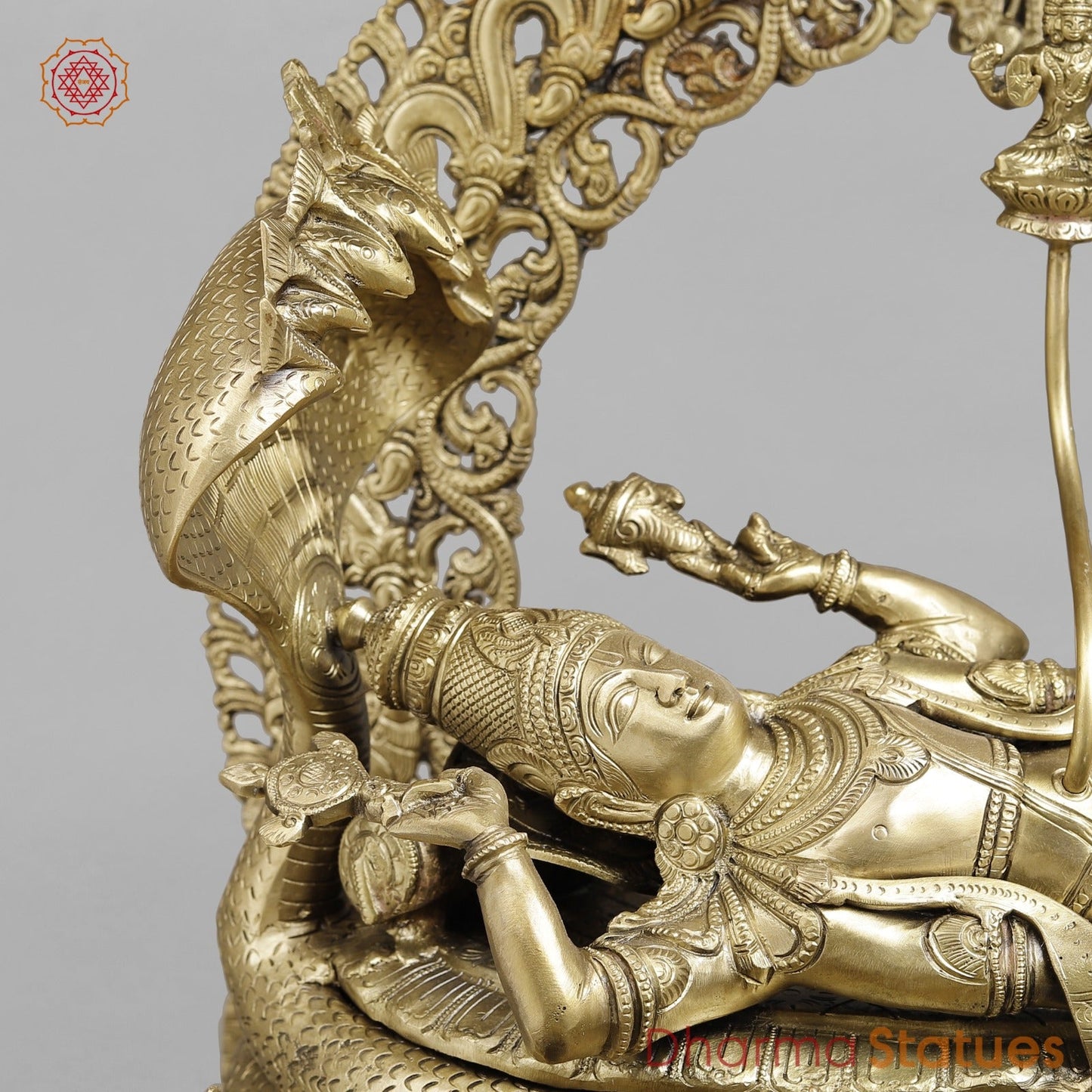 Bronze Vishnu Resting With Lakshmi & Brahma (Anantashayana) Fine 40”  Origin - Swamimalai, Tamil Nadu