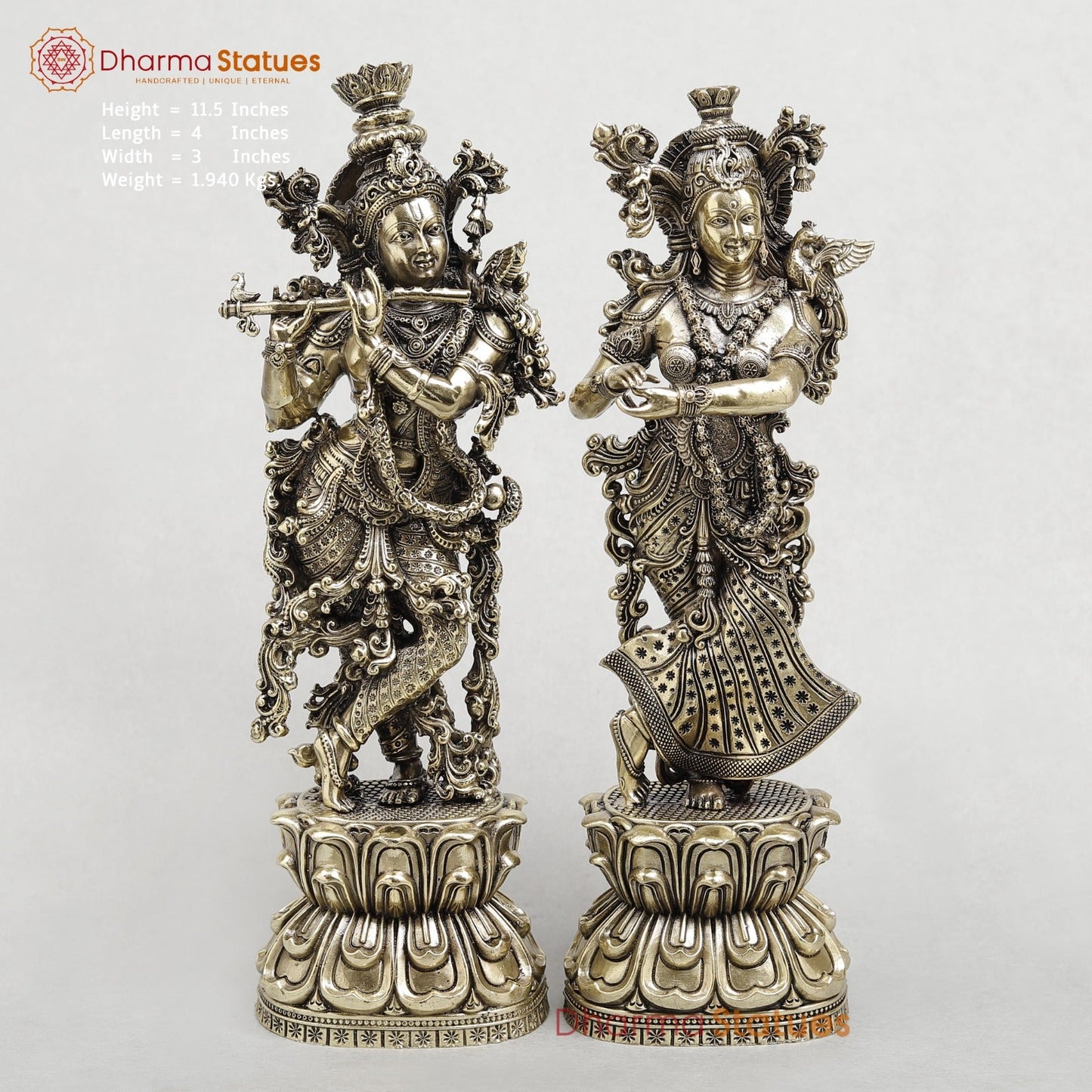 Brass Radha Krishna Fine 12”
