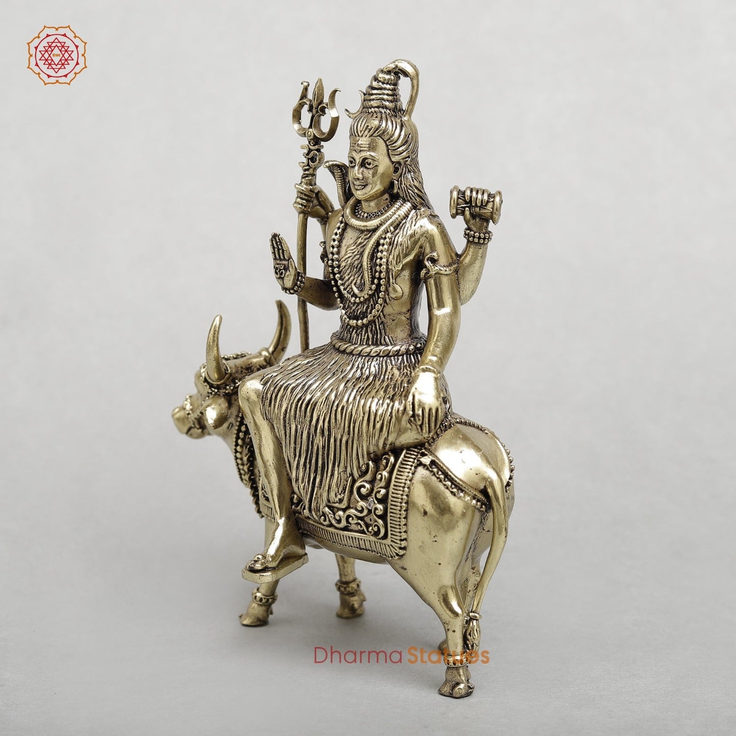 Brass Shiva Seated On Nandi Fine 6”