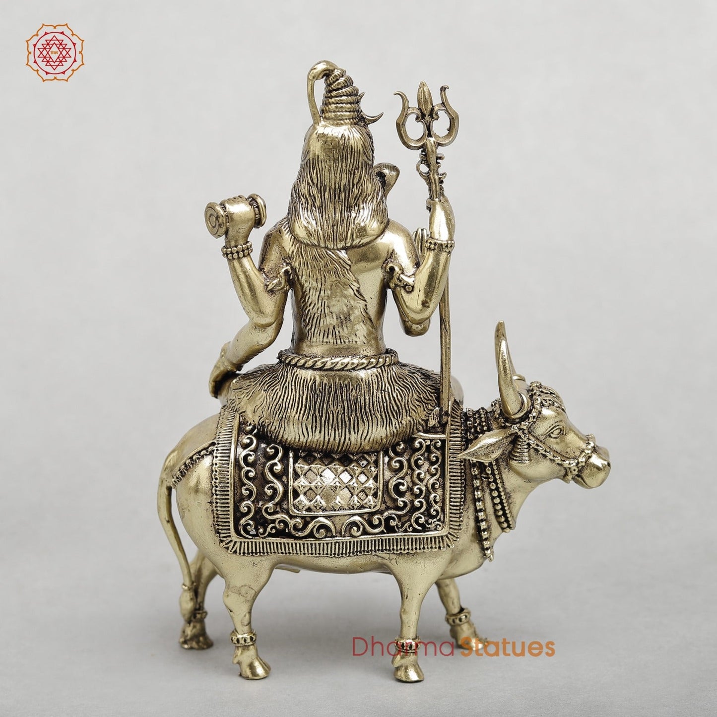 Brass Shiva Seated On Nandi Fine 6”