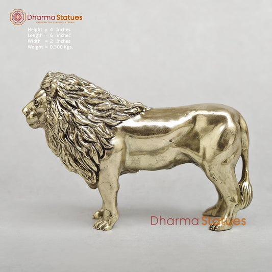 Brass Lion Standing Fine 6”