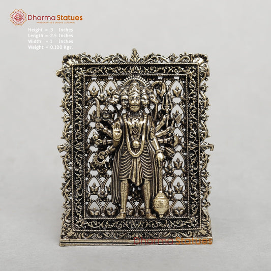 Brass Panchmukhi Hanuman Standinding (Car Dashboard Suitable) fine 3.5”