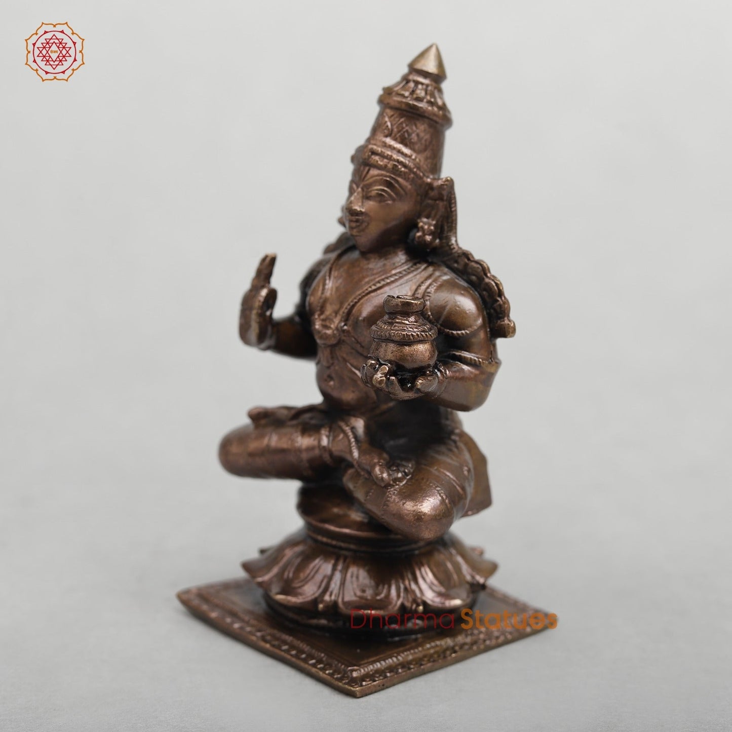 Copper  Dhanwantri seated Fine 3.5”