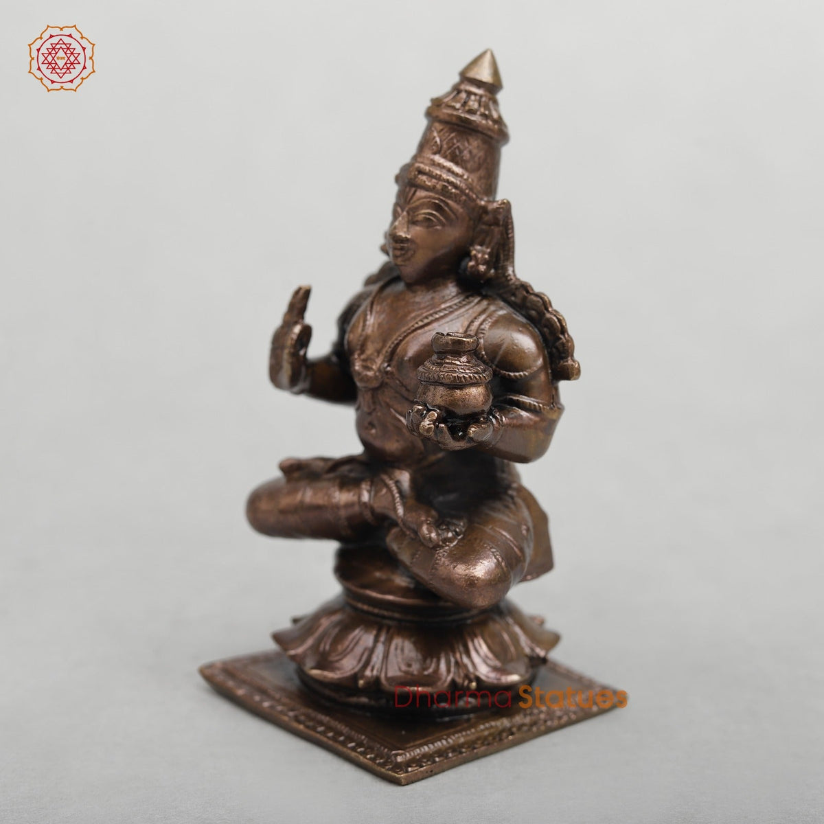 Copper  Dhanwantri seated Fine 3.5”