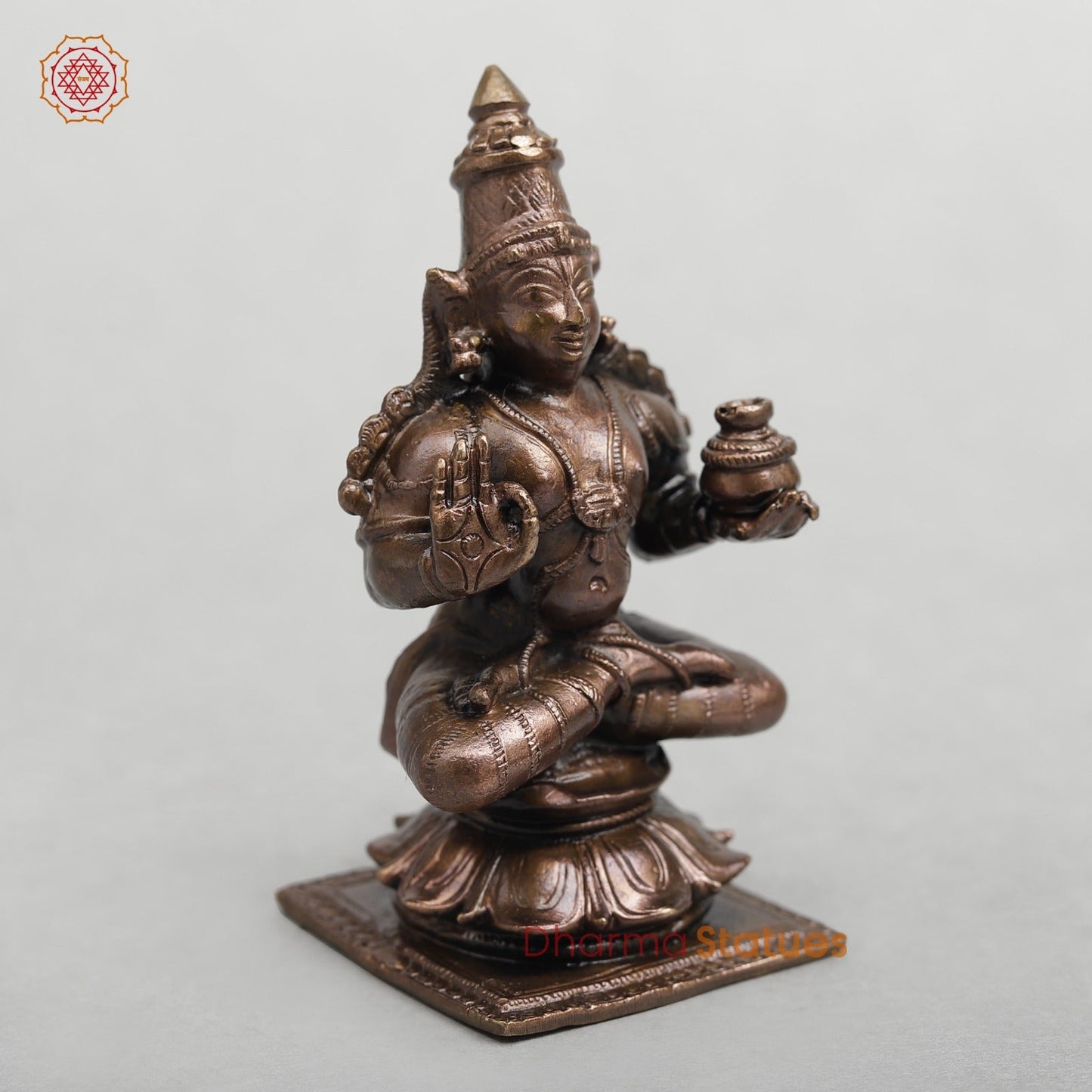 Copper  Dhanwantri seated Fine 3.5”