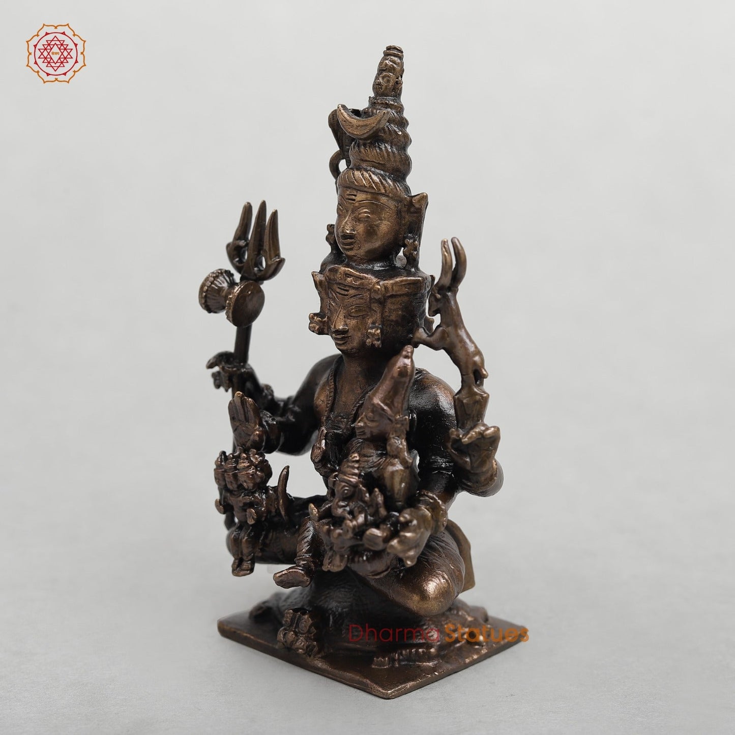 Copper Panchmukhi Shiva Family Fine 4”