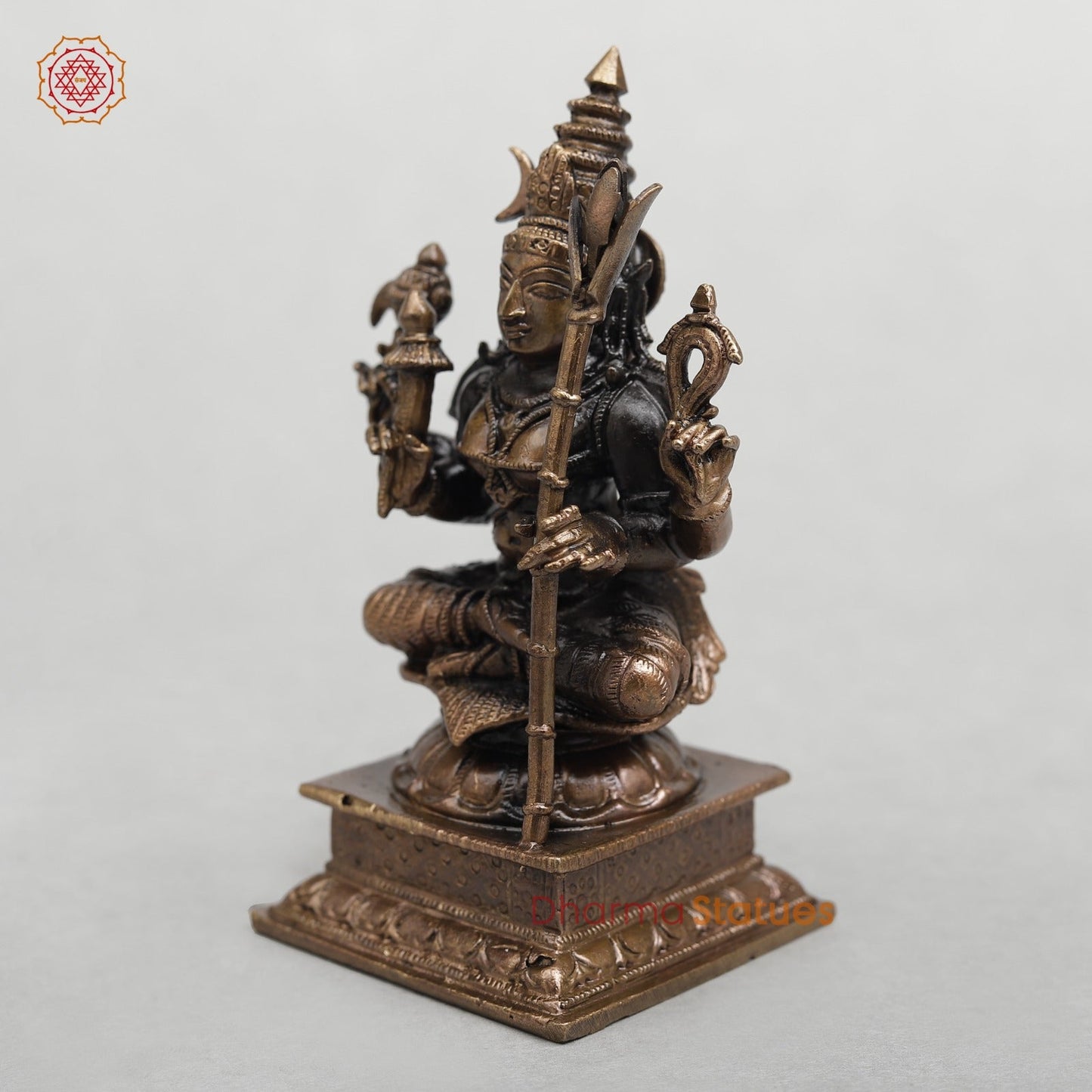 Copper Rajarajeshwari Seated fine 4”