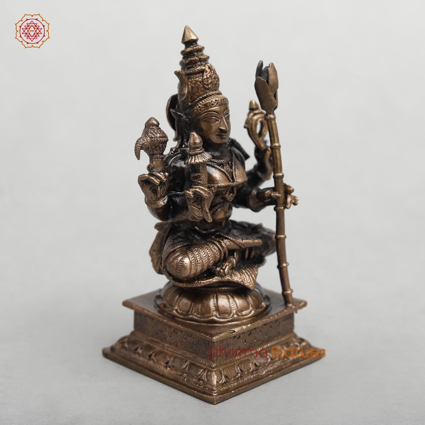 Copper Rajarajeshwari Seated fine 4”