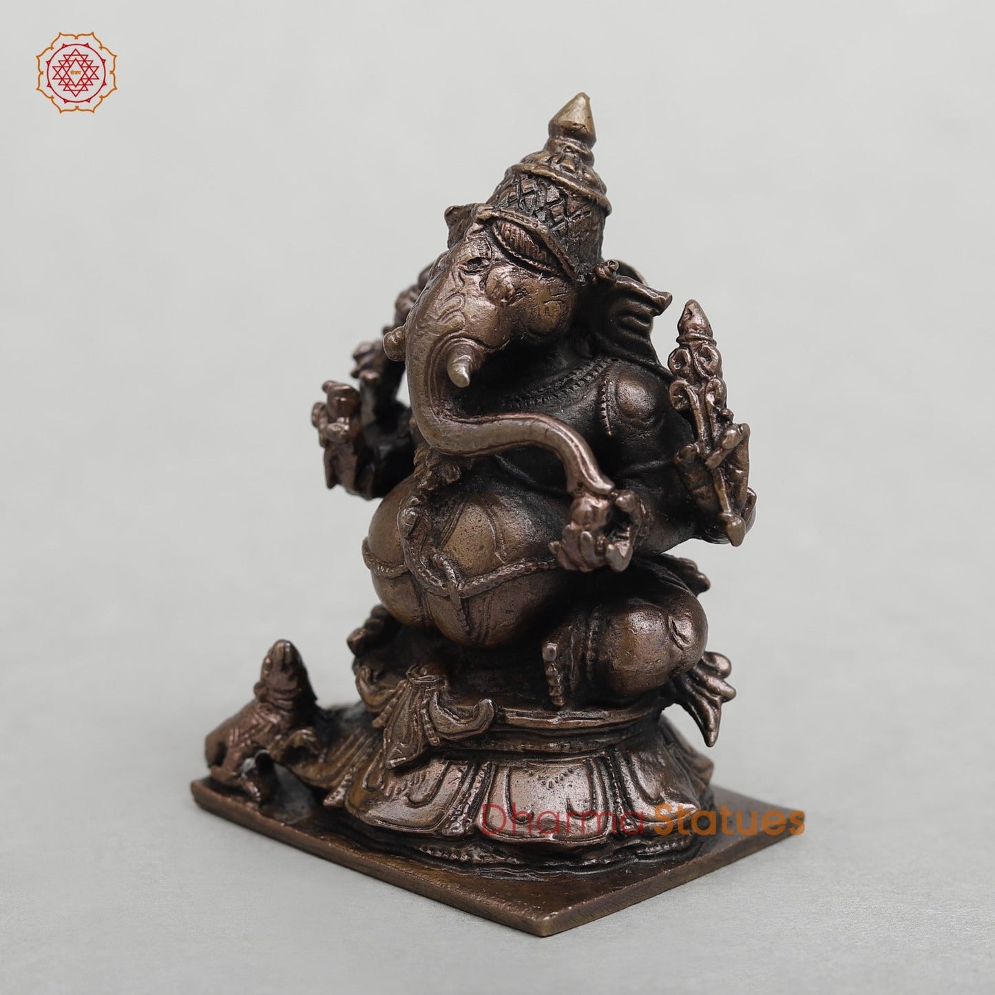 Copper Ganesh Seated Fine 3”