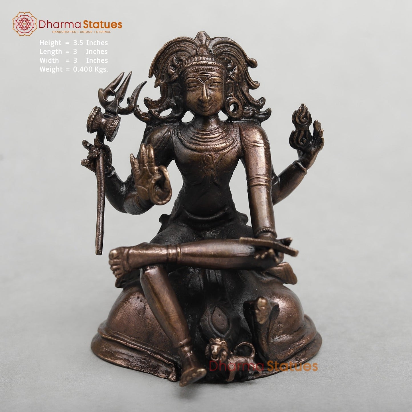 Copper Dakshinamurti shiva Fine 3.5”