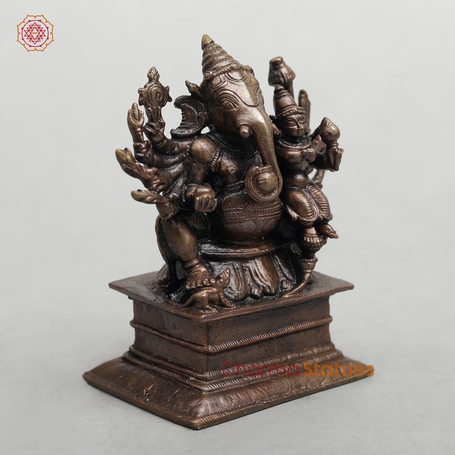 Copper Shakthi Ganesh Seated Fine 3.5”