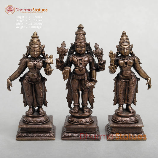 Copper Balaji Sridevi Bhudevi Fine 5”