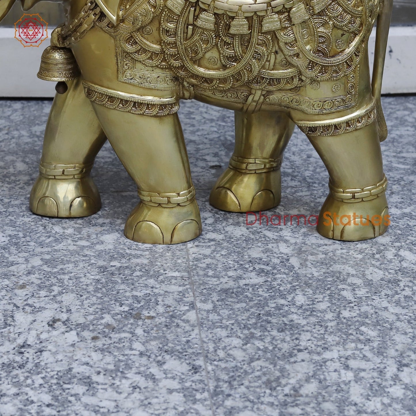 Brass Elephant Urli With Bells Fine, Speacial Gold Finish 31”