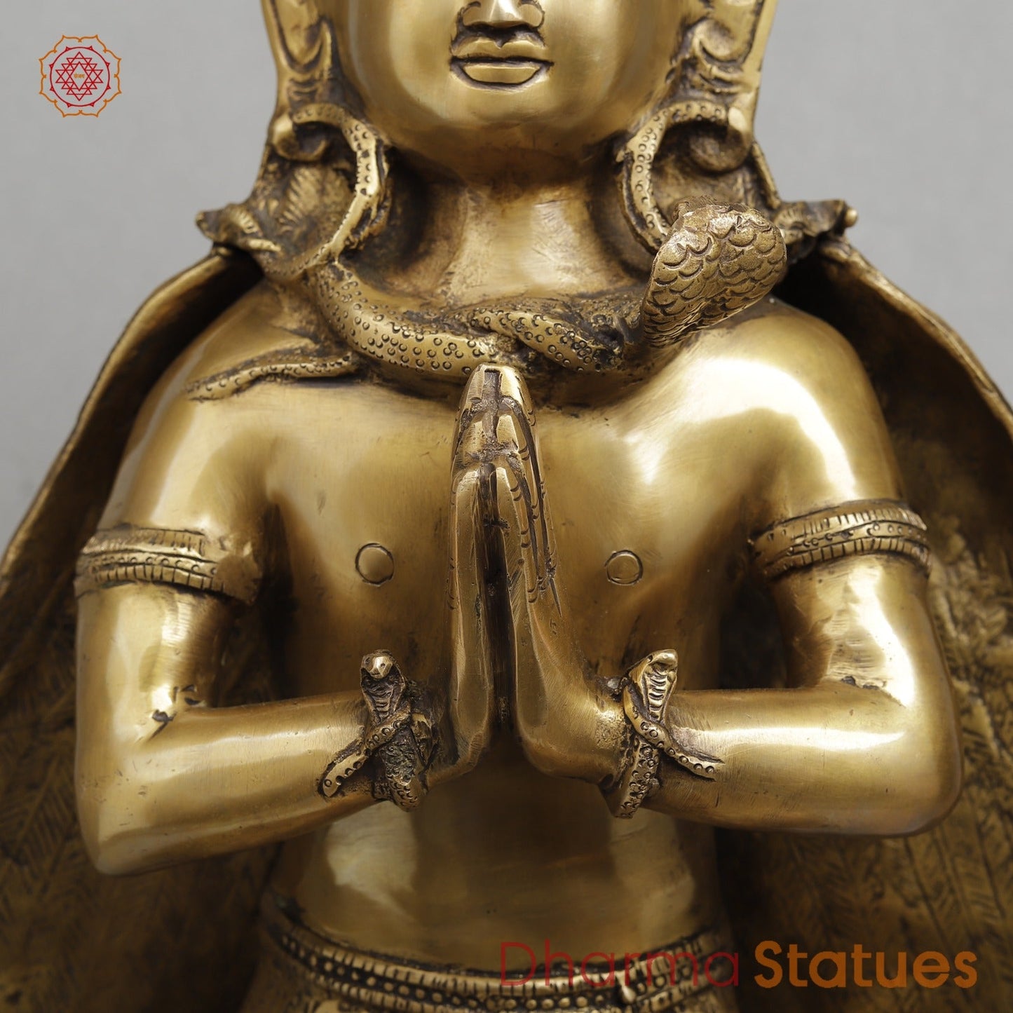 Brass Garuda seated Fine, Antique Finish 20”