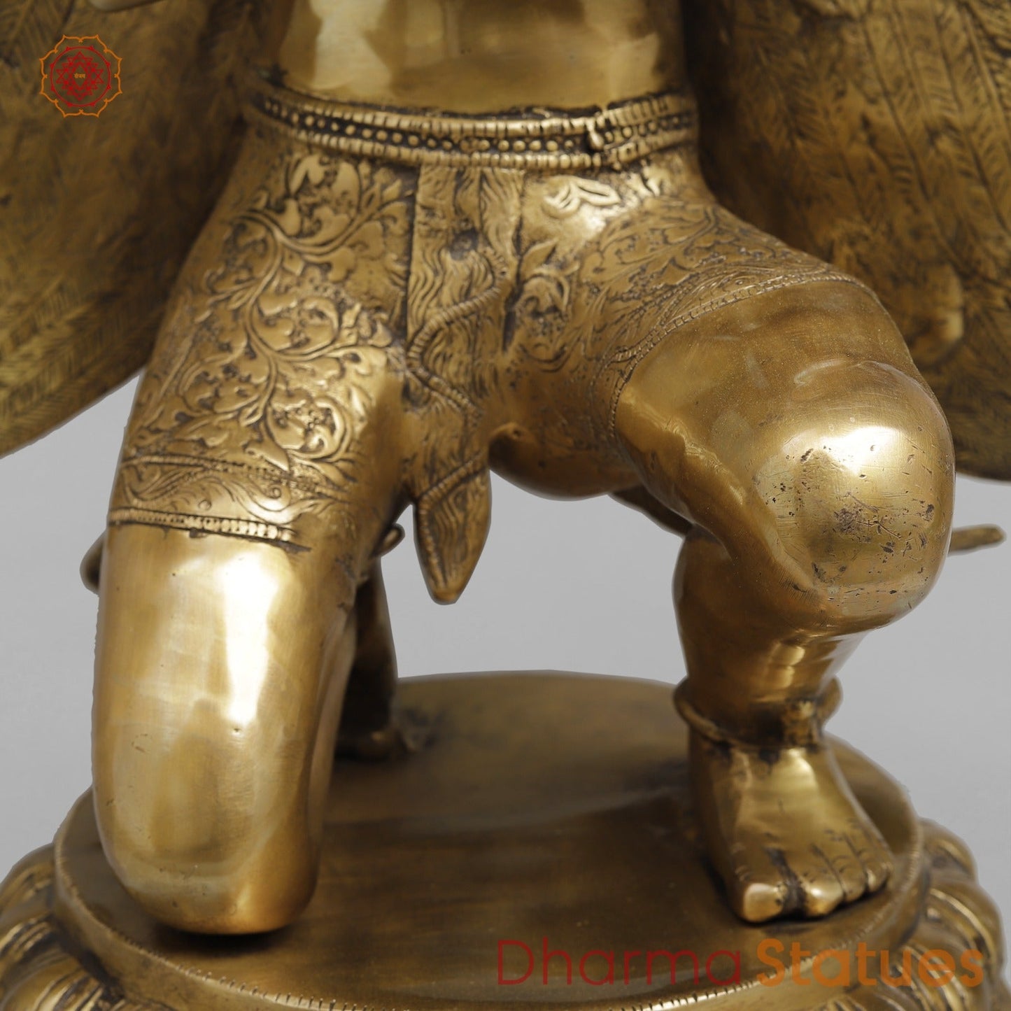 Brass Garuda seated Fine, Antique Finish 20”
