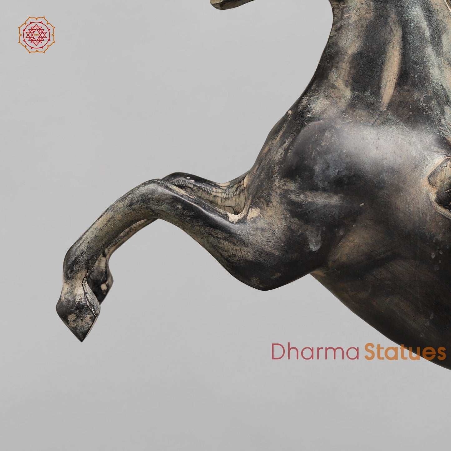 Brass Horse Flying From the Edge, Antique Patina Finish 19”